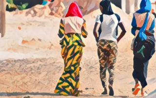 Francophone – Population Council stylized image of three women walking away