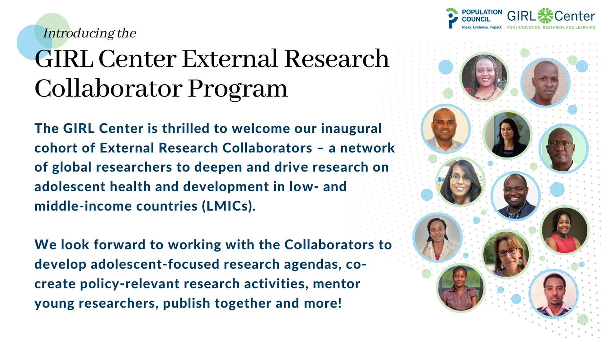 screen shot of GIRL Center External Research Collaborators description and participants Ideas. Evidence. Impact.