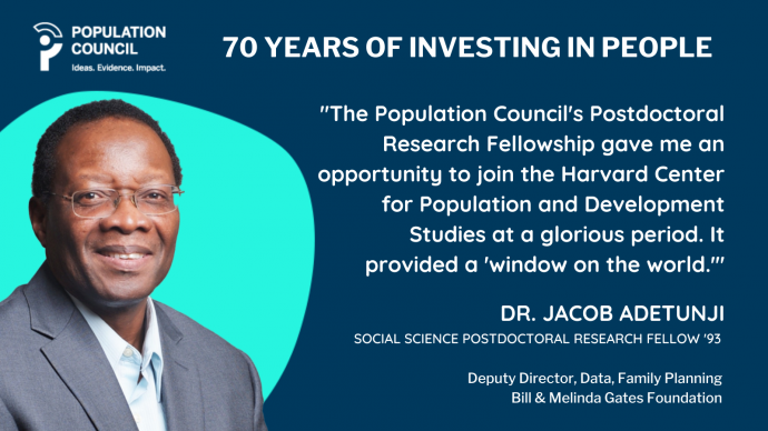 Dr. Jacob Adetunji, Social Science Postdoctoral Research Fellow 1993 Ideas. Evidence. Impact.