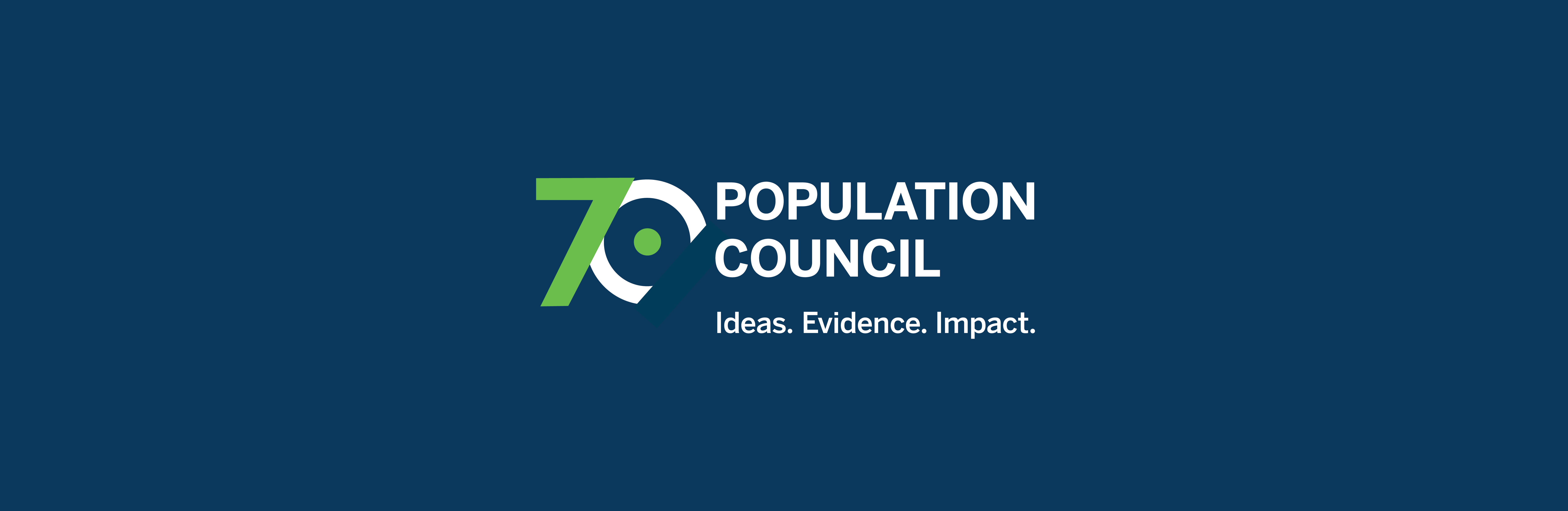 Population Council 70th Anniversary logo Ideas. Evidence. Impact.
