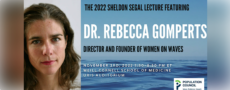 banner for the 2022 Sheldon Segal lecture featuring Dr. Rebecca Gomperts