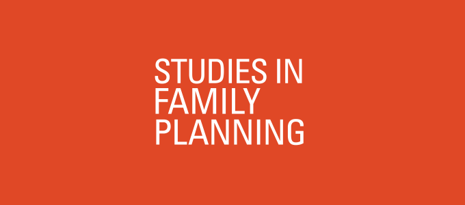 Studies in Family Planning – Population Council Studies in Family Planning banner