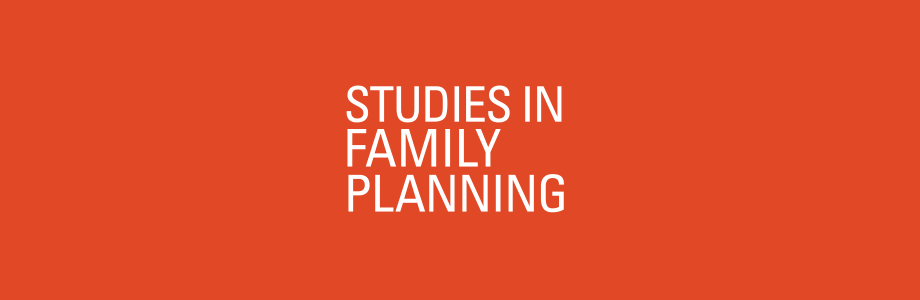 Studies in Family Planning banner Ideas. Evidence. Impact.