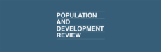 Population and Development Review logo on a dark blue background