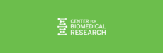 Center for Biomedical Research logo on a green background