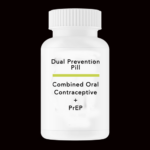 pill bottle bearing the label "dual prevention pill: combined oral contraceptive + PrEP" Ideas. Evidence. Impact.