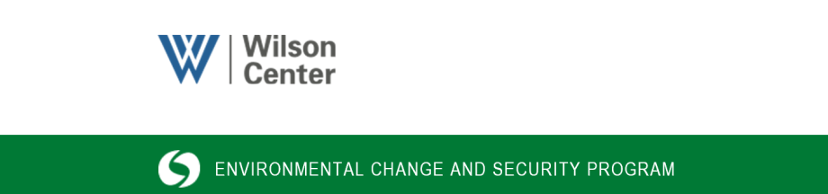 logo for Wilson Center Environmental Change and Security Program Ideas. Evidence. Impact.